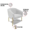 Ver imagem 3 de Cadeira Sala de Jantar Pé de Ferro Dourado Kit 2 Stella Linho D03 - D'Rossi