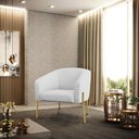 Ver imagem 2 de Cadeira Sala de Jantar Pé de Ferro Dourado Kit 2 Stella Linho D03 - D'Rossi