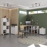 Kit Escritório 4 Peças com Escrivaninha em L, Gaveteiro, Estante e Armário Multiuso Baixo - 1