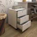 Ver imagem 5 de Kit Escritório 4 Peças com Escrivaninha em L, Gaveteiro, Estante e Armário Multiuso Baixo