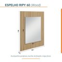 Ver imagem 3 de Espelho para Banheiro Ripy 60cm Yescasa Bege/Wood