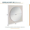 Ver imagem 3 de Espelho para Banheiro Ripy 80cm Yescasa Branco