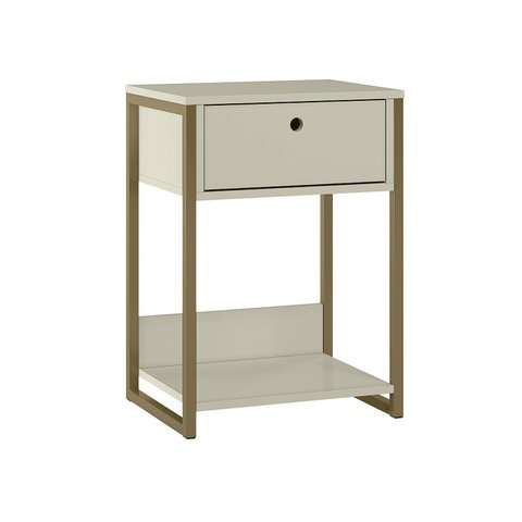 Mesa Cabeceira Industrial Bege