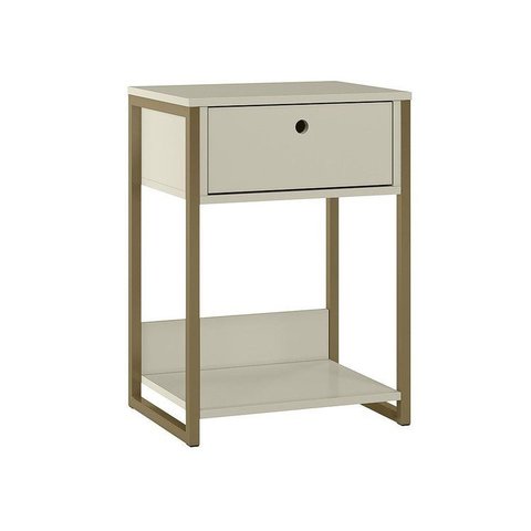 Mesa Cabeceira Industrial Bege
