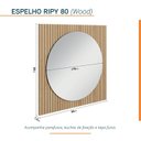 Ver imagem 3 de Espelho para Banheiro Ripy 80cm Yescasa Bege/Wood