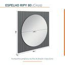Ver imagem 3 de Espelho para Banheiro Ripy 80cm Yescasa Cinza