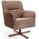 Ver imagem 1 de Poltrona Decorativa Base X Giratória Isabella D02 Veludo Importado Bege Escuro C-68 -Lyam Decor