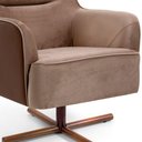 Ver imagem 3 de Poltrona Decorativa Base X Giratória Isabella D02 Veludo Importado Bege Escuro C-68 -Lyam Decor