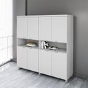 Ver imagem 1 de Armário Estante para Escritório com 8 Portas de Abrir e 2 Nichos F5 Office Cinza