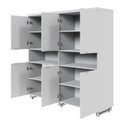 Ver imagem 7 de Armário Estante para Escritório com 8 Portas de Abrir e 2 Nichos F5 Office Cinza