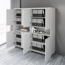 Ver imagem 4 de Armário Estante para Escritório com 8 Portas de Abrir e 2 Nichos F5 Office Cinza
