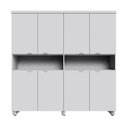 Ver imagem 5 de Armário Estante para Escritório com 8 Portas de Abrir e 2 Nichos F5 Office Cinza