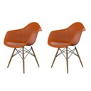 Ver imagem 1 de Conjunto com 2 Cadeira para Sala de Jantar Arm Dsw Laranja/Tangerina