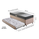 Ver imagem 2 de Bicama Box Baú Solteiro com Colchão Dual Firm Ecoflex Suede Bege 88x188