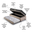 Ver imagem 5 de Bicama Box Baú Solteiro com Colchão Dual Firm Ecoflex Suede Bege 88x188