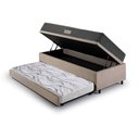 Ver imagem 4 de Bicama Box Baú Solteiro com Colchão Dual Firm Ecoflex Suede Bege 88x188