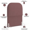 Ver imagem 6 de Cabeceira Cama Box 100cm Lanna com Puff Recamier Doha W01 Suede Rosê - Lyam Decor