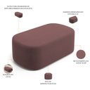 Ver imagem 5 de Cabeceira Cama Box 100cm Lanna com Puff Recamier Doha W01 Suede Rosê - Lyam Decor