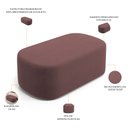 Ver mais imagens de Cabeceira Cama Box 100cm Lanna com Puff Recamier Doha W01 Suede Rosê - Lyam Decor