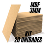 20 Unidades Chapa Mdf Cru 3 Mm Placa Decoração 20x28 Cm - 2