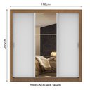 Ver imagem 3 de Guarda-Roupa Casal Madesa Mônaco 3 Portas de Correr com Espelho Rustic/Branco Cor:Rustic/Branco