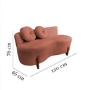 Ver mais imagens de Namoradeira Sofá Feijão Lounge 120cm Orgânica Bouclé Terracota
