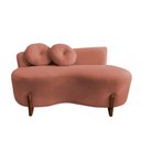 Ver imagem 4 de Namoradeira Sofá Feijão Lounge 120cm Orgânica Bouclé Terracota