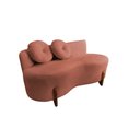 Ver imagem 2 de Namoradeira Sofá Feijão Lounge 120cm Orgânica Bouclé Terracota