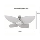 Ver imagem 7 de Ventilador de Teto Com Controle Remoto Natuvent Dahlia Led 4 Pás Madeira Freijó 6500k Branco Frio