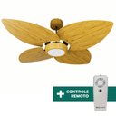 Ver imagem 1 de Ventilador de Teto Com Controle Remoto Natuvent Dahlia Led 4 Pás Madeira Freijó 6500k Branco Frio