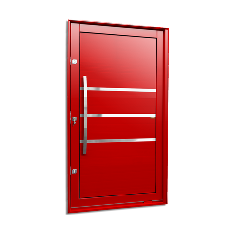 Porta Pivotante Alumínio Lambril Evolution c/Pux.e.Elite Vermelho 216x150 Brimak