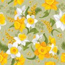 Ver imagem 2 de Papel de Parede Floral Amarelo Arte Destaque 3 Metros