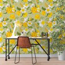 Ver imagem 1 de Papel de Parede Floral Amarelo Arte Destaque 3 Metros