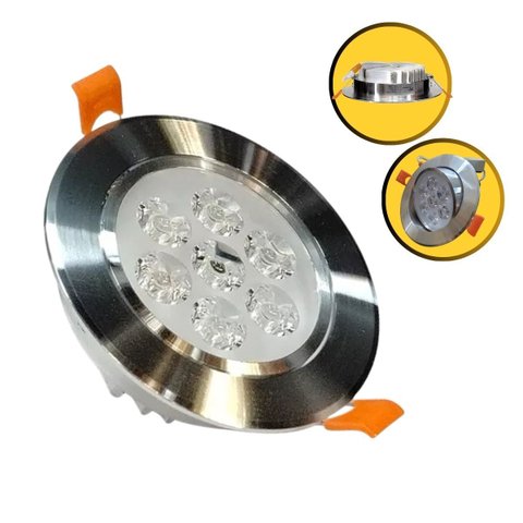 Spot de Embutir Direcionável Led 7w Prata Bivolt