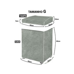 Capa Protetor para Maquina de Lavar Forrada Zigzag até 16kg - 3