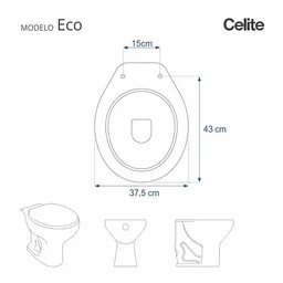 Tampa de Vaso Acrilico Eco Branco para bacia Celite 6lpf - 5