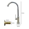 Torneira para Cozinha Giratoria de Bancada Cromada Partna 3908 - 3