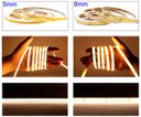Ver imagem 4 de Fita Led Cob 5mm 10w 320 Led’s 12v Ip20 5 Metros Branco Quente 3000k