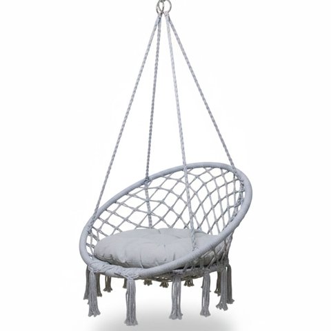 Rede Cadeira Balanço Suspensa Algodao Reforçada Confortavel Resistente Teto Casa Varanda Quintal Are