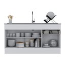Ver imagem 4 de Balcão Cozinha Gabinete Pia 150cm com Rodapé 3 Portas 1 Gaveta Veneza Multimóveis V2115 Branco