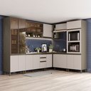 Ver imagem 1 de Cozinha Completa Connect 16 Portas 2 Gavetas 100% MDF com Vidro Duna/Cristal - Henn