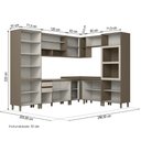 Ver imagem 4 de Cozinha Completa Connect 16 Portas 2 Gavetas 100% MDF com Vidro Duna/Cristal - Henn