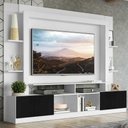 Ver imagem 7 de Estante Com Suporte Tv 65" E 2 Portas Oslo Multimóveis V3386 Branca/Preta Branco/Preto