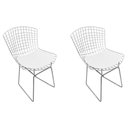 Ver imagem 1 de Kit 2 Cadeiras Bertoia Cromada com Assento Sintético Branco