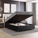 Ver imagem 6 de Cama Box Baú Casal Couro Preto + Colchão Life D33 Pillow Top 61x138x188cm Cinza - e-Shop Casa