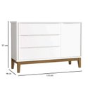 Ver imagem 4 de Quarto de Bebê 3 Portas New Classic Branco com Pés Madeira e Colchão - Reller:Areia/Madeira