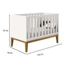 Ver imagem 5 de Quarto de Bebê 3 Portas New Classic Branco com Pés Madeira e Colchão - Reller:Areia/Madeira
