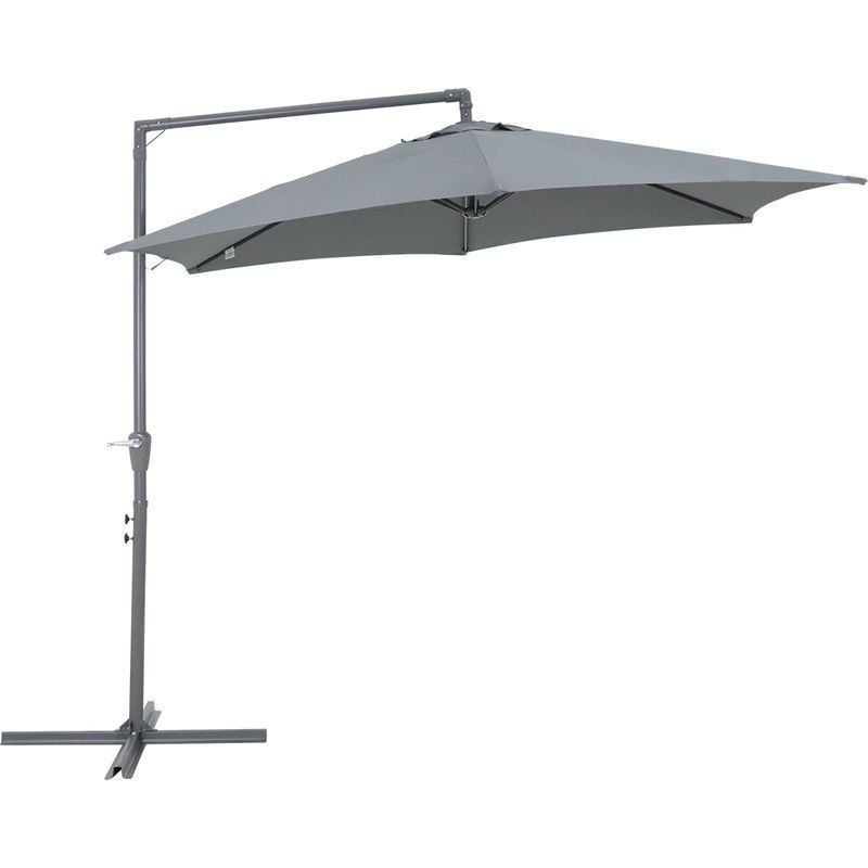 Ver imagem 3 de Ombrelone Suspenso Bel Veneza 3 Metros Cinza Guarda Sol com Base de Apoio P/ Piscina, Varanda, Jardi