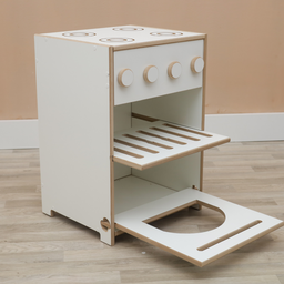 Fogão Infantil Mdf Branco Montessori com Forno e Botões - 1