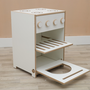 Fogão Infantil Mdf Branco Montessori com Forno e Botões